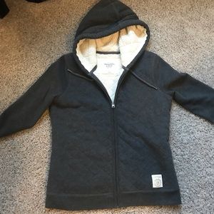 Sherpa lines zip up hoodie